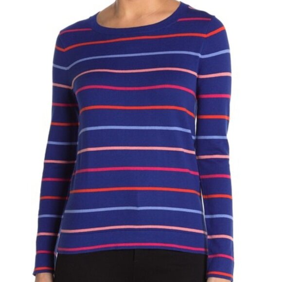 J. Crew Sweaters - J.Crew Multicolor Stripe Print Indigo Sweater